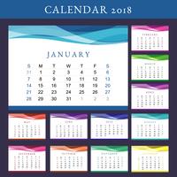 Afdrukbare kalender 2018 Vector