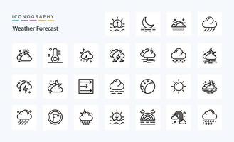 25 weer lijn icoon pak vector