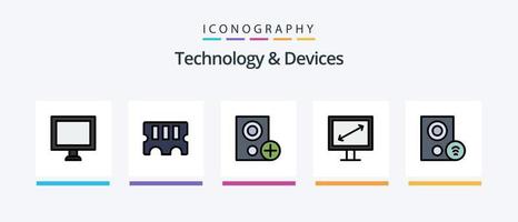 apparaten lijn gevulde 5 icoon pak inclusief . router. TV. amusement. creatief pictogrammen ontwerp vector