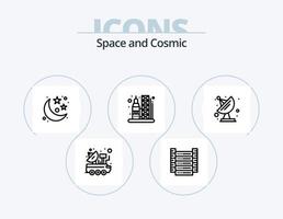 ruimte lijn icoon pak 5 icoon ontwerp. . ruimte. shuttle. satelliet. ster vector