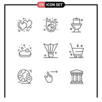 9 creatief pictogrammen modern tekens en symbolen van shuttle badminton vogeltje schoonmaak badminton boodschappen doen bewerkbare vector ontwerp elementen