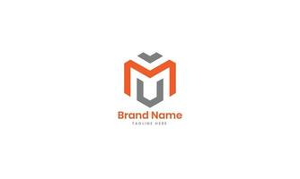 creatief mu brief logo sjabloon vector