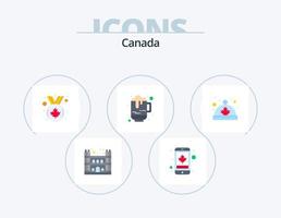 Canada vlak icoon pak 5 icoon ontwerp. kap. beker. prijs. Canada. bier vector