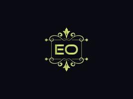 minimaal eo logo afbeelding, plein eo luxe logo brief vector icoon ontwerp