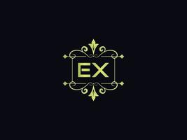 minimaal ex logo afbeelding, plein ex luxe logo brief vector icoon ontwerp