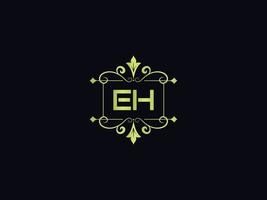 minimaal eh logo afbeelding, plein eh luxe logo brief vector icoon ontwerp