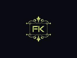 modern fk logo brief, kleurrijk fk luxe logo sjabloon vector