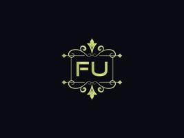 modern fu logo brief, kleurrijk fu luxe logo sjabloon vector