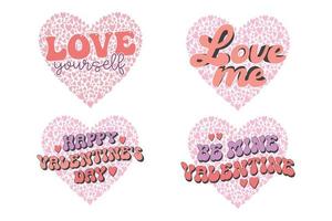 valentijnsdag dag retro sublimatie hart vorm ontwerp gelukkig valentijnsdag dag citaat. worden de mijne valentijn, liefde jezelf, afdrukken sjabloon. t shirt, mok, tas, kaart ontwerp. vector