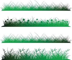 groot gras borders set, vector illustratie