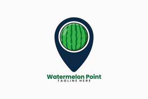 vlak modern watermeloen pin punt logo vector