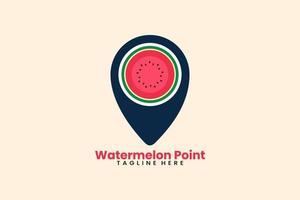 vlak modern watermeloen pin punt logo vector