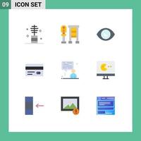 voorraad vector icoon pak van 9 lijn tekens en symbolen voor Mens credit hou op kaart visie bewerkbare vector ontwerp elementen