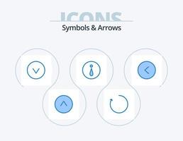 symbolen en pijlen blauw icoon pak 5 icoon ontwerp. . . omlaag. links. pijl vector