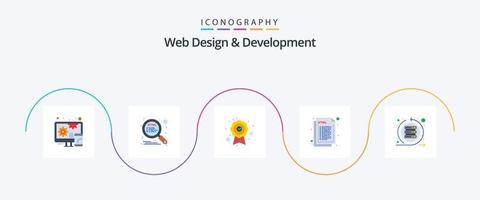 web ontwerp en ontwikkeling vlak 5 icoon pak inclusief scrummen. weerbaar. kwaliteit zekerheid. web. html vector