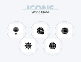 wereldbol glyph icoon pak 5 icoon ontwerp. wereldbol. web. aarde. internetten. kroos vector