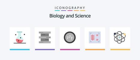 biologie vlak 5 icoon pak inclusief biologie. röntgenfoto. gevaarlijk. ribben. laboratorium. creatief pictogrammen ontwerp vector