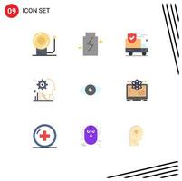 9 creatief pictogrammen modern tekens en symbolen van app uitrusting verzekering werkwijze geest bewerkbare vector ontwerp elementen