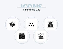 valentijnsdag dag glyph icoon pak 5 icoon ontwerp. liefde. familie. hangen. valentijnskaarten. harten vector