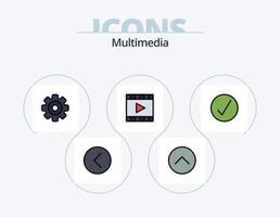 multimedia lijn gevulde icoon pak 5 icoon ontwerp. media. multimediaal. multimediaal. media speler. naar beneden vector