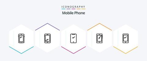 mobiel telefoon 25 lijn icoon pak inclusief . vector