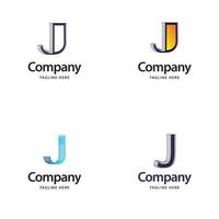 brief j groot logo pak ontwerp creatief modern logos ontwerp voor uw bedrijf vector