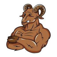 sterk RAM mascotte vector