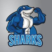 sterk haai mascotte logo vector