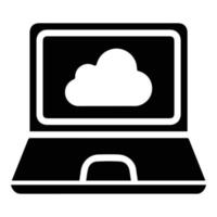 wolk, computer, laptop icoon vector