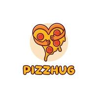 liefde pizza en knuffel logo vector