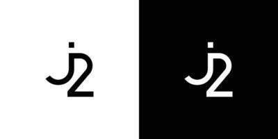 uniek en modern j2 brief logo ontwerp 5 vector