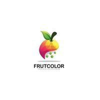 appel fruit logo met bubbel ontwerp helling kleur vector