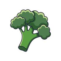 schattig broccoli tekenfilm icoon illustratie. voedsel groente vlak icoon concept geïsoleerd Aan wit achtergrond. broccoli in tekening stijl. afdrukken voor kinderen kleding. voedsel illustratie vector