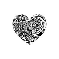 abstract hartvormig. liefde illustratie voor icoon, symbool voor kunst illustratie, pictogram, logo, of grafisch ontwerp element. vector illustratie