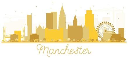 Manchester Engeland stad horizon gouden silhouet. vector