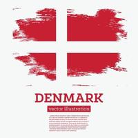 Denemarken vlag met borstel slagen. vector