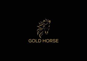 goud paard abstract paard mascotte logo ontwerp vector