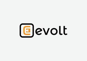e-volt abstract e brief modern minimalistische tech embleem logo ontwerp vector