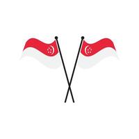 republiek van Singapore vlag icoon, vector illustratie logo ontwerp.