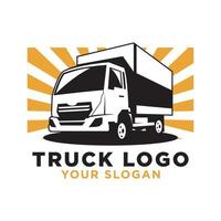 vrachtauto vector logo ontwerp. doos vrachtauto logo