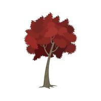 rood blad boom geïsoleerd Aan wit achtergrond vector