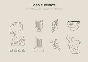 reeks van boho logo ontwerp elementen vector