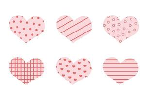 valentijnsdag dag en bruiloft of verloving ontwerp reeks in retro roze harten vorm geven aan. vector