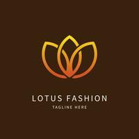 creatief lotus bloem logo. luxe minimalistische logo ontwerp. geïsoleerd bruin achtergrond vector