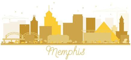 Memphis stad horizon gouden silhouet. vector