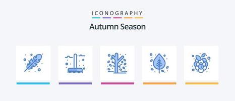 herfst blauw 5 icoon pak inclusief natuur. berk. seizoen. herfst. seizoen. creatief pictogrammen ontwerp vector