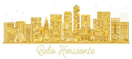 belo Horizonte Brazilië stad horizon gouden silhouet. vector