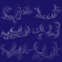 reeks van oosters water blauw Golf illustratie Japans stijl patroon. vector eps10 .Azië en oosters traditioneel kunsten ontwerp