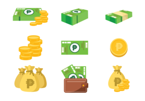 peso mexicaanse geld iconen vector