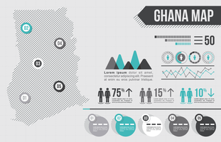 Ghana Kaart Infographic vector